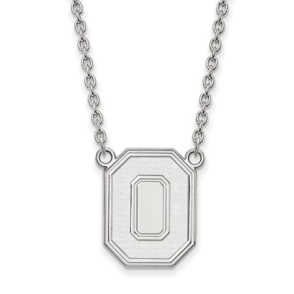 Sterling Silver Ohio State Large Logo 'O' Logo Pendant Necklace